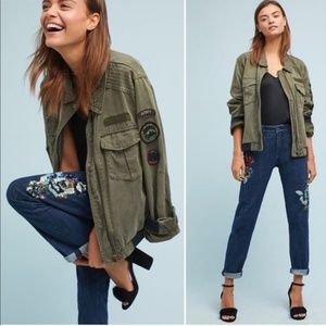 Anthropologie Embellished Sequin Pilcro Mid-Rise Slim Boyfriend Jeans